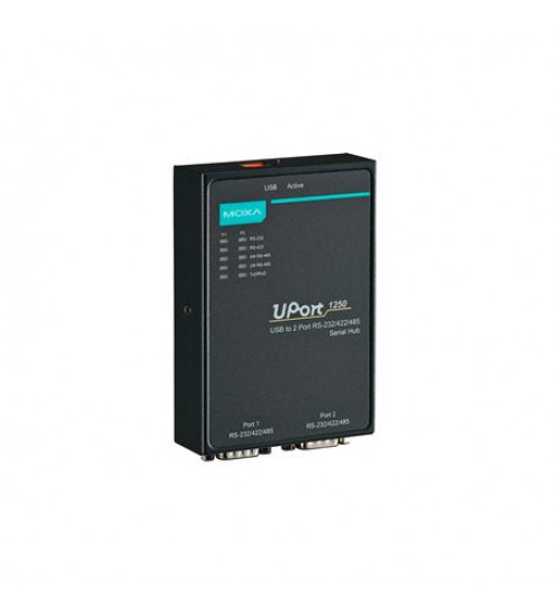 UPort 1250, 2-port RS-232/422/485 USB-to-serial converter, 0 to 60°C operating temperature