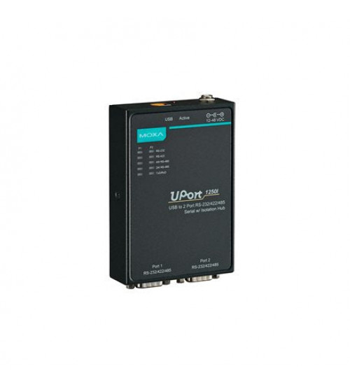 UPort 1250I, 2 Port USB-to-Serial Hub, RS-232/422/485, w/ Isolation