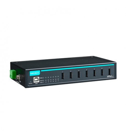 UPort 407-7-PORT, 7-port industrial USB hub, adaptor included, 0 to 60°C operating temperature UPort 407-7-PORT, 7-port industrial USB hub, adaptor included, 0 to 60°C operating temperature