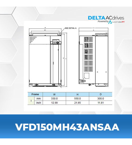 Delta VFD150MH43ANSAA MH300 Series Drive