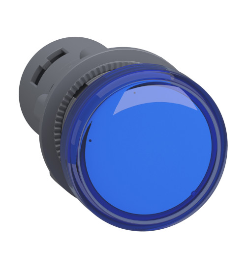 Schneider Electric XA2EVF6LC - round pilot light Ã 22 - blue - integral LED - 110 V AC - screw clamp terminals