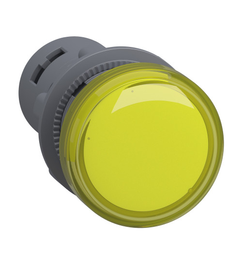 Schneider Electric XA2EVF8LC - round pilot light Ã 22 yellow - integral LED - 110 V AC - screw clamp terminals