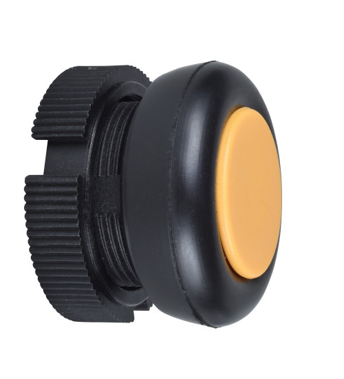 Schneider Electric XACA9415 - round head for pushbutton - spring return - XAC-A - yellow - booted