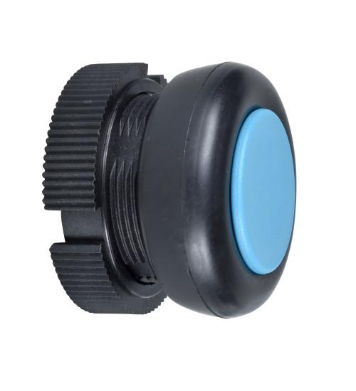 Schneider Electric XACA9416 - round head for pushbutton - spring return - XAC-A - blue - booted