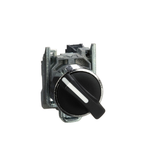 Schneider Electric XB4BD21 - Selector switch, metal, black, Ã22, 2 positions, stay put, 1 NO