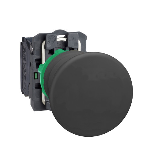 Schneider Electric XB5AC21N - Push button, Harmony XB5N XB7N, plastic, mushroom, black, 40mm, spring return, unmarked, 1 NO