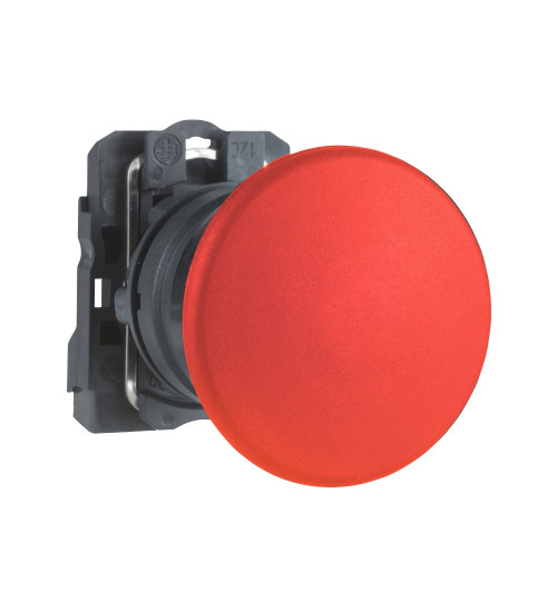 Schneider Electric XB5AC41N - Push button, Harmony XB5N XB7N, plastic, mushroom, red, 40mm, spring return, unmarked, 1 NO