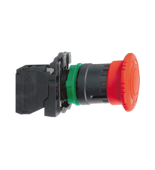 Schneider Electric XB5AS54N - Emergency switching off push button head, Harmony XB5N XB7N, plastic, red, 40mm, turn to release
