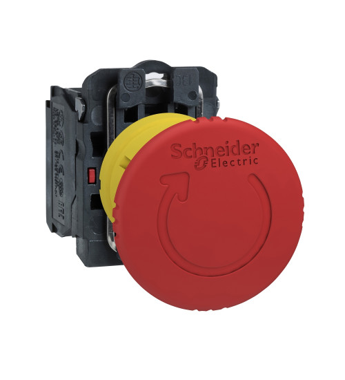 Schneider Electric XB5AS8442 - red Ã40 Emergency stop, switching off pushbutton Ã22 latching turn release 1NC