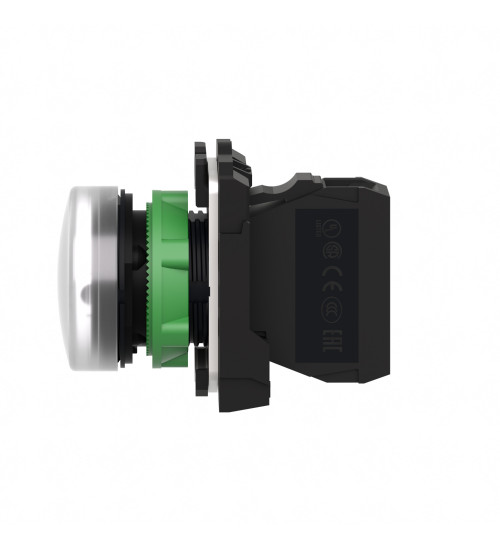 Schneider Electric XB5AVG1 - pilot light, Harmony XB5, grey plastic, white, 22mm, universal LED, plain lens, 110â¦120V AC