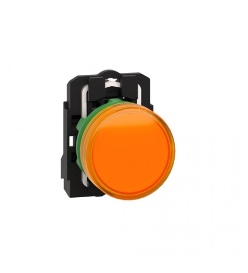Schneider Electric XB5AVG5 - pilot light, Harmony XB5, grey plastic, orange, 22mm, universal LED, plain lens, 110â¦120V AC