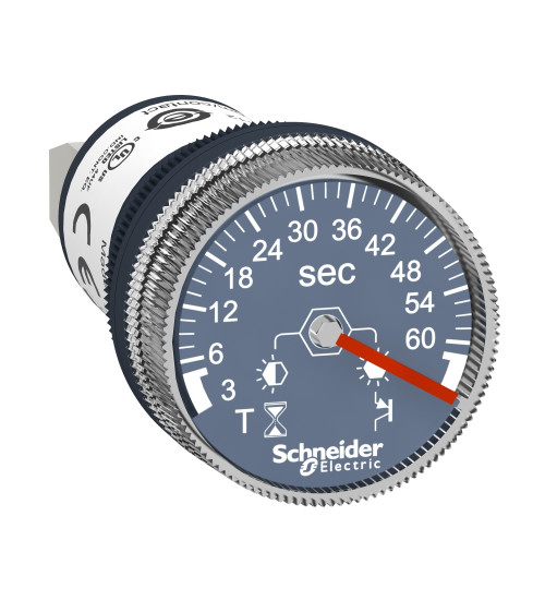 Schneider Electric XB5DTB23 - Panel mounted timer monofunction, Harmony XB5, plastic, 22mm, time delay 3...60s, 24V DC