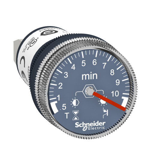 Schneider Electric XB5DTB24 - Panel mounted timer monofunction, Harmony XB5, plastic, 22mm, time delay 0.5...10min, 24V DC