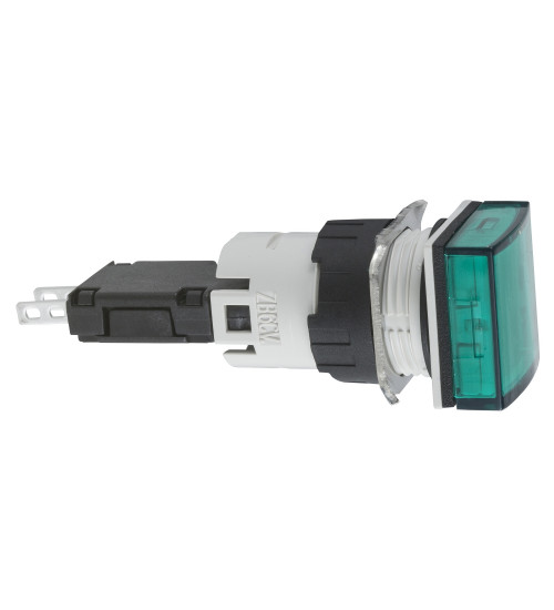 Schneider Electric XB6CV3BB - square green complete pilot light Ã16 with integral LED 12...24V