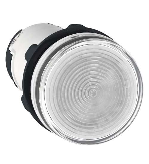 Schneider Electric XB7EV01BPN - Monolithic pilot light, Harmony XB5N XB7N, plastic, white, 22mm, LED, 24V AC DC