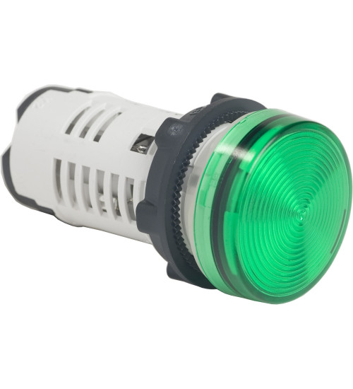 Schneider Electric XB7EV03GPN - Monolithic pilot light, Harmony XB5N XB7N, plastic, green, 22mm, LED, 120V AC DC