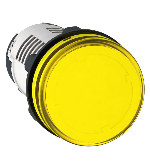 Schneider Electric XB7EV05GPN - Monolithic pilot light, Harmony XB5N XB7N, plastic, yellow, 22mm, LED, 120V AC DC