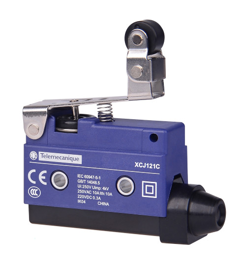 XCJ121C - Short flat lever, roller end plunger, one side actuation - Telemecanique Sensors