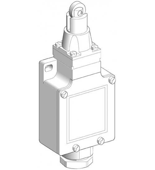 XCKL102 - Limit switch, Limit switches XC Standard, XCKL, steel roller plunger, 1NC+1 NO, snap action, Cable gland - Telemecanique Sensors