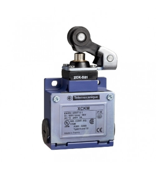 XCKM121 - Limit switch, Limit switches XC Standard, XCKM, thermoplastic roller lever plunger, 1NC+1 NO, snap, Pg11 - Telemecanique