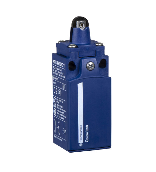 XCKN2102G11 - Limit switch, Limit switches XC Standard, XCKN, plastic roller plunger, 1NC+1 NO, snap, Pg11 - Telemecanique Sensors