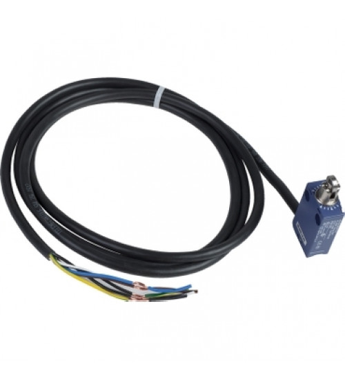 XCMD2102L2 - Limit switch, XC Standard, XCMD, steel roller plunger, 1NC+1 NO, snap, 2 m - Telemecanique