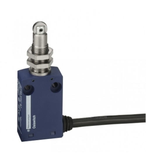 XCMN21F2L1 - Limit switch, Limit switches XC Standard, XCMN, M12 steel roller plunger, 1NC+1 NO, snap, 1 m - Telemecanique
