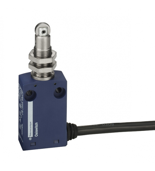 XCMN21F2L2 - Limit switch, Limit switches XC Standard, XCMN, M12 steel roller plunger, 1NC+1 NO, snap, 2 m - Telemecanique Sensors