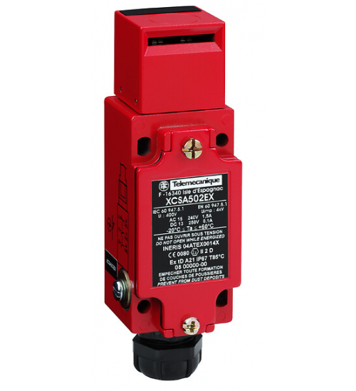 XCSA502EX - Safety switch, Telemecanique Safety switches XCS, metal key operated XCSA, NC + 2 NO slow break, ATEX/IECEx. XCSA502EX - Safety switch, Telemecanique Safety switches XCS, metal key operated XCSA, NC + 2 NO slow break, ATEX/IECEx.