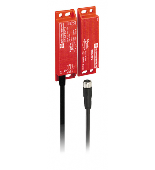 XCSDMP501L01M12 - Coded magnetic switch, Telemecanique Safety switches XCS, XCSDMP, 1 NC + 2 NO, 1 NO staggered, M12 0.15 m. XCSDMP501L01M12 - Coded magnetic switch, Telemecanique Safety switches XCS, XCSDMP, 1 NC + 2 NO, 1 NO staggered, M12 0.15 m.