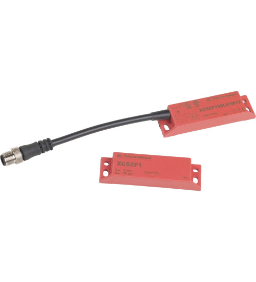 XCSDMP700L01M12 - Coded magnetic switch, Telemecanique Safety switches XCS, XCSDMP, 2 NC + 1 NO, 1 NC staggered, M12 0.15 m - Schneider Electric