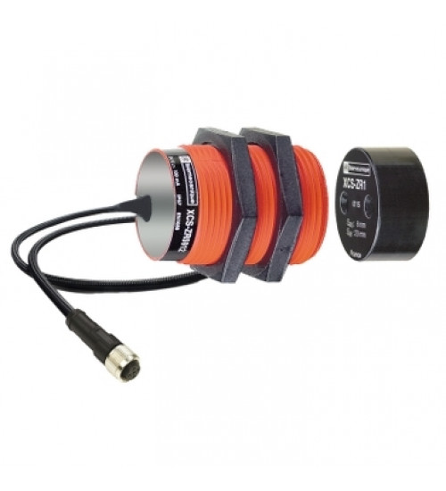 XCSDMR790L01M12 - Coded magnetic switch, Telemecanique Safety switches XCS, XCSDMR, 2 NC, staggered, M12 0.15 m - Telemecanique