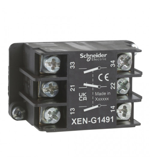Schneider Electric XENG1491 - spring return contact block - 1 NC + 2 NO - front mounting