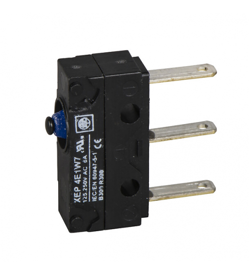 XEP4E1W7 - Microswitch, Limit switches XC Standard, miniature limit switch, flat plunger, 2.8 mm cable clip tags - Telemecanique Sensors XEP4E1W7 - Microswitch, Limit switches XC Standard, miniature limit switch, flat plunger, 2.8 mm cable clip tags - Telemecanique Sensors