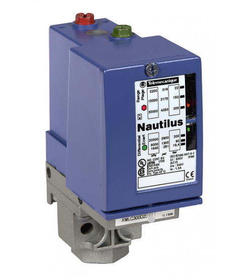 XMLC300D2S12 - pressure switch XMLC 300 bar - adjustable scale 2 thresholds - 2 C/O - Telemecanique Sensors
