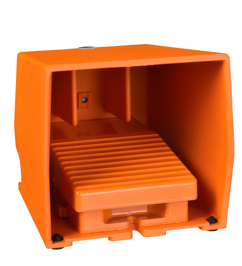 Schneider Electric XPER311 - single foot switch - IP66 - with cover - metallic - orange - 2 NC + 2 NO