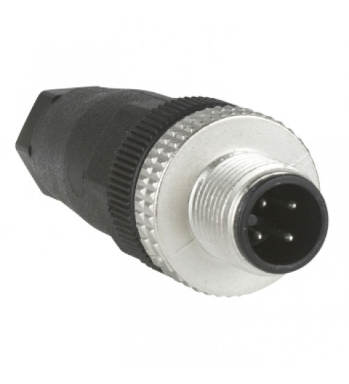 XZCC12MDM40B - Male, M12, 4 pin, straight connector, cable gland Pg 7 - Telemecanique