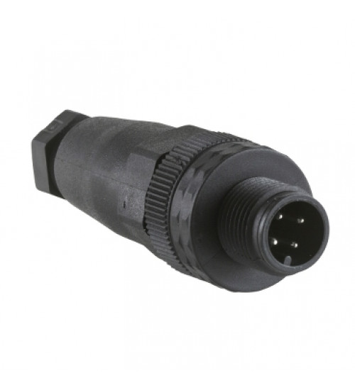 XZCC12MDP40B - Male, M12, 4 pin, straight connector, cable gland Pg 7 - Telemecanique