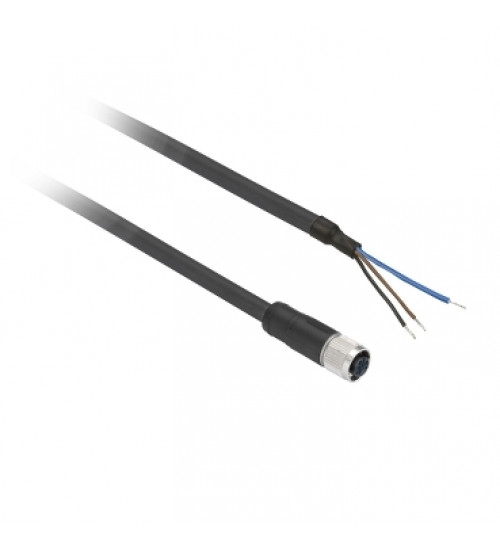 XZCP0566L10 - Pre wired connectors XZ, straight female, M8, 3 pins, cable PUR 10 m - Telemecanique
