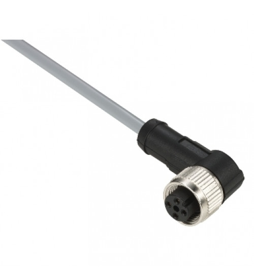 XZCPV1241L10 - Pre wired connectors XZ, elbowed female, M12, 4 pins, cable PVC 10 m - Telemecanique