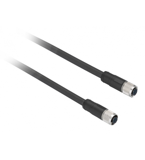 XZCR1111064D10 - Telemecanique Safety light curtains XUSL, Series connection jumper, 2 straight M12, Female/Female con., 10 m, 5 pins.