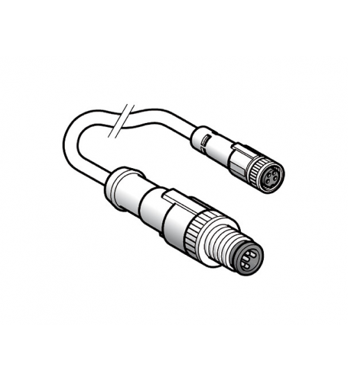 XZCR1509040H1 - Jumper cable XZ, male straight M12 3 pin, female straight M8 3 pin, PUR 1 m - Telemecanique Sensors XZCR1509040H1 - Jumper cable XZ, male straight M12 3 pin, female straight M8 3 pin, PUR 1 m - Telemecanique Sensors