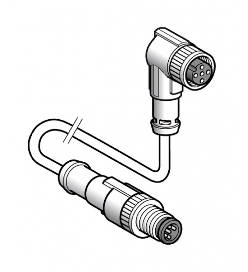 XZCR1512064D1 - Jumper cable XZ, male straight M12 5 pin, female elbowed M12 5 pin, PUR 1 m - Telemecanique Sensors XZCR1512064D1 - Jumper cable XZ, male straight M12 5 pin, female elbowed M12 5 pin, PUR 1 m - Telemecanique Sensors