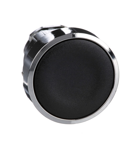 Schneider Electric ZB4BA2 - Push button head, metal, flush, black, Ã22, spring return, unmarked