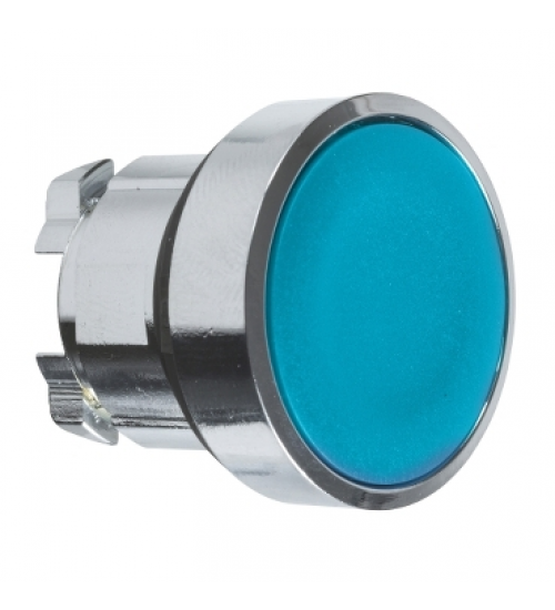 Schneider Electric ZB4BA6 - Push button head, metal, flush, blue, Ã22, spring return, unmarked