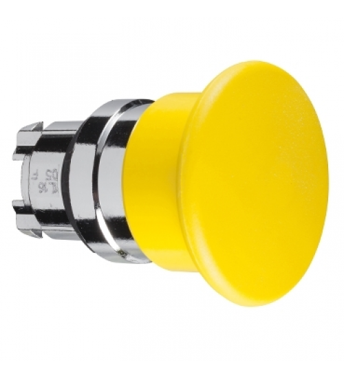 Schneider Electric ZB4BC5 - Mushroom push button head Ã40, metal, yellow, Ã22, spring return
