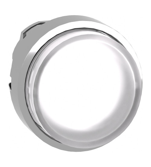 Schneider Electric ZB4BH13 - Head for illuminated push button, Harmony XB4, metal, white projecting, 22mm, push-push, universal LED, unmarked