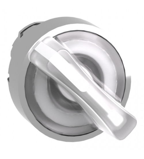 Schneider Electric ZB4BK1213 - Head for illuminated selector switch, Harmony XB4, metal, white handle, 22mm, universal LED, 2 positions, stay put
