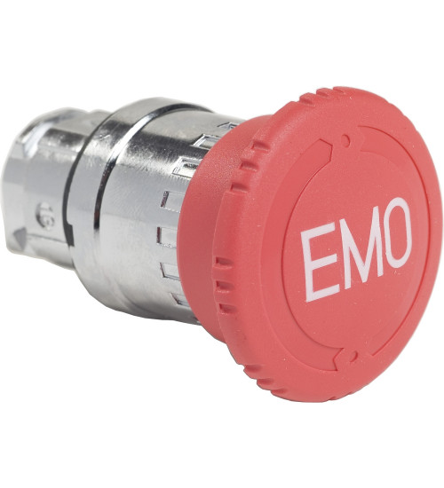 ZB4BS84430 - Emergency stop head, Harmony XB4, switching off, metal, red mushroom 40mm, 22mm, trigger latching turn to release, marked EMO - Schneider Electric