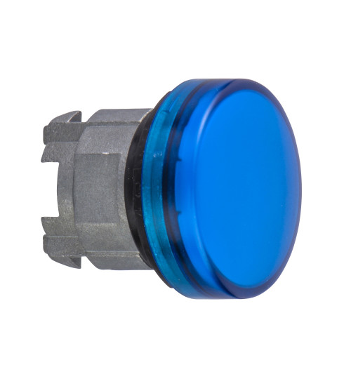 Schneider Electric ZB4BV06S - Head for pilot light, Harmony XB4, blue Ã22 mm with grooved lens BA9s bulb